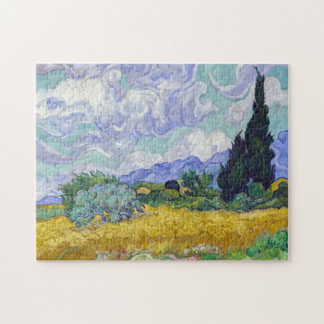 Vincent Van Gogh - Wheat Fält med Cypresses Pussel (Horisontell)