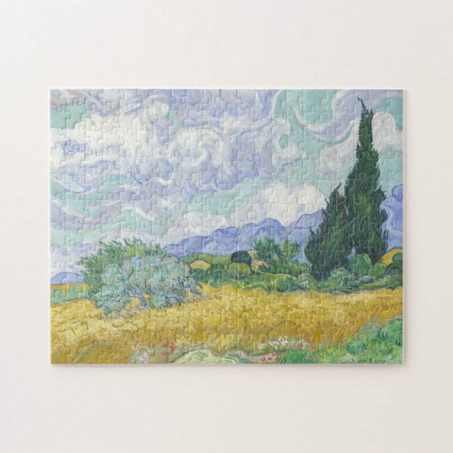 Vincent Van Gogh, Wheat Fält med Cypresses Pussel (Horisontell)