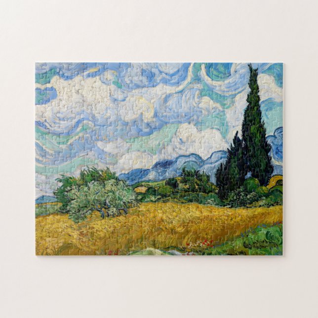 Vincent Van Gogh - Wheat Fält med Cypresses Pussel (Horisontell)