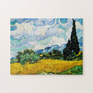 Vincent Van Gogh Wheat Fält med Cypresses Pussel