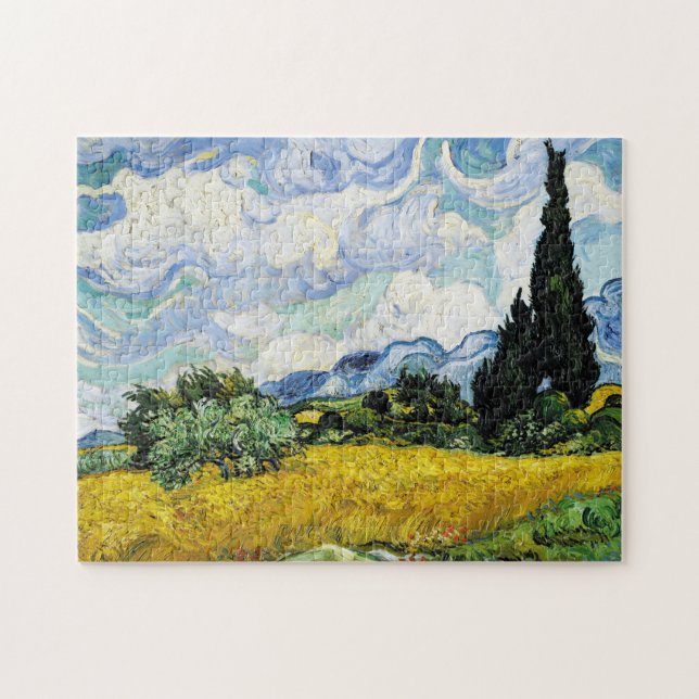 Vincent Van Gogh Wheat Fält med Cypresses Pussel (Horisontell)