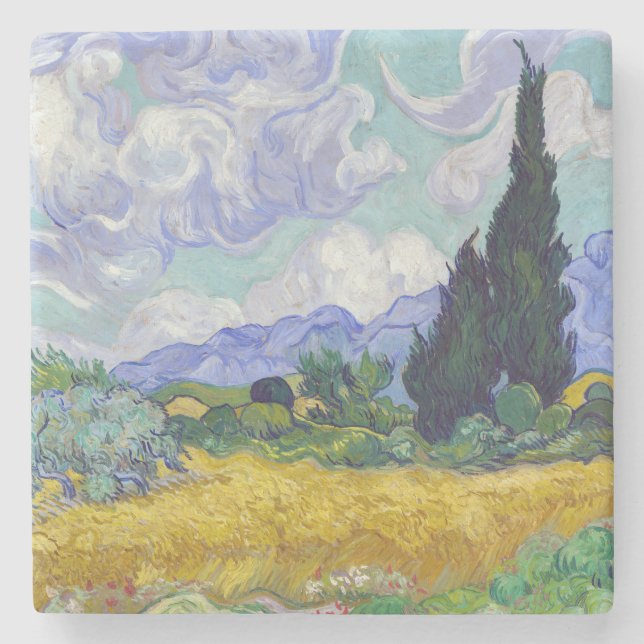Vincent Van Gogh - Wheat Fält med Cypresses Stenunderlägg (Framsidan)