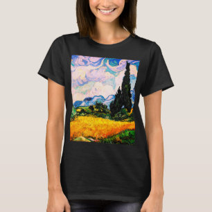 Vincent Van Gogh Wheat Fält med Cypresses T Shirt