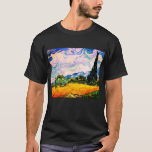 Vincent Van Gogh Wheat Fält med Cypresses T Shirt
