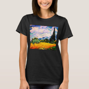 Vincent Van Gogh Wheat Fält med Cypresses T Shirt