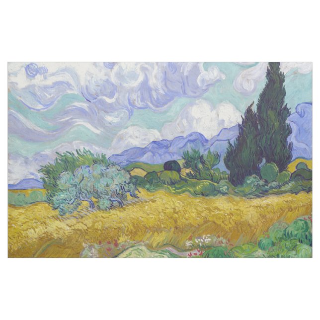Vincent Van Gogh - Wheat Fält med Cypresses Tyg (Yard)