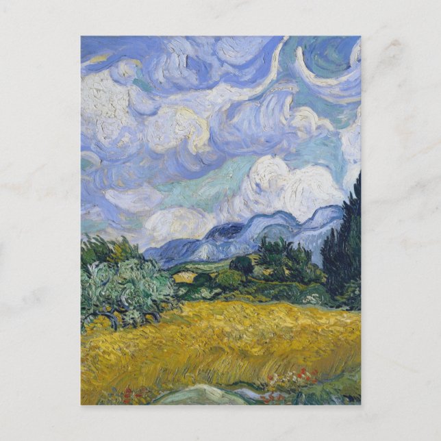 Vincent Van Gogh - Wheat Fält med Cypresses Vykort (Framsida)