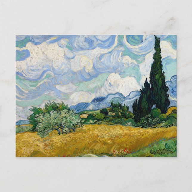 Vincent van Gogh - Wheat Fält med Cypresses Vykort (Framsida)