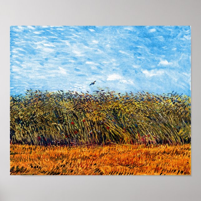 Vincent Van Gogh - Wheat Fält med en lump Poster (Framsidan)
