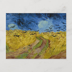 Vincent Van Gogh - Wheat Fält med Kråka Painting Vykort