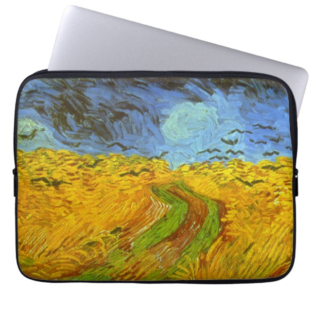 Vincent van Gogh Wheat Fält med Kråkor Laptop Sleeve (Framsidan)