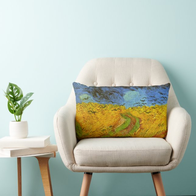 Vincent van Gogh Wheat Fält med Kråkor Lumbarkudde (Stol)