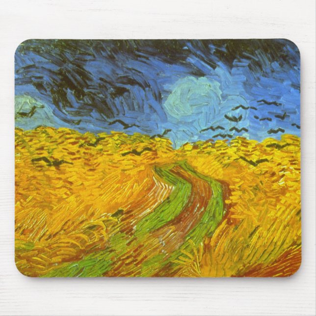 Vincent van Gogh Wheat Fält med Kråkor Musmatta (Framsidan)