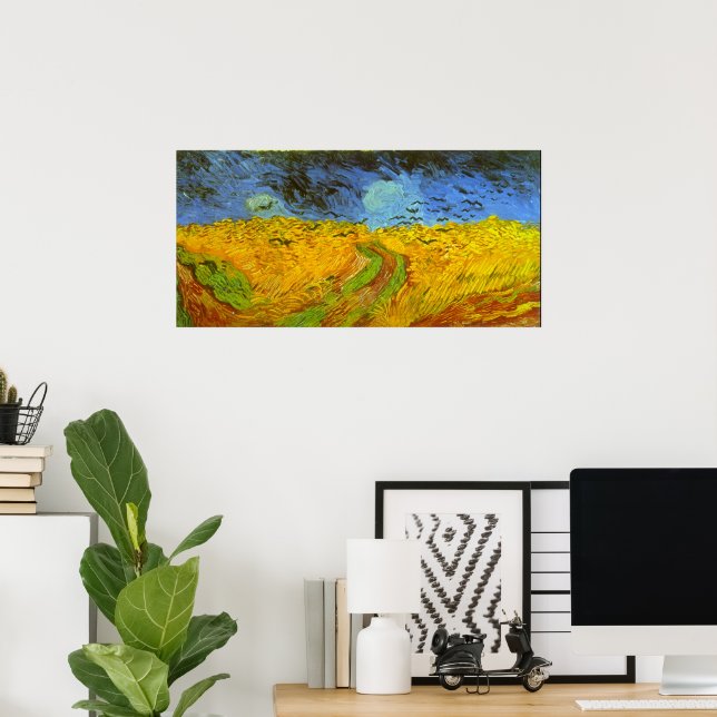 Vincent van Gogh Wheat Fält med Kråkor Poster (Hemmakontoret)