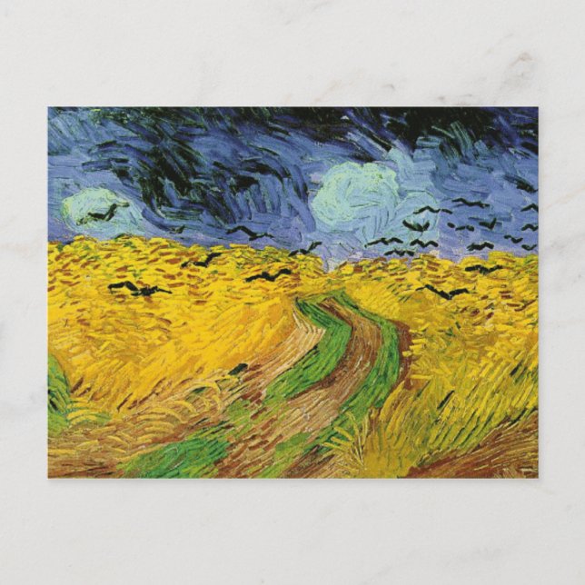 Vincent Van Gogh Wheat Fält med Kråkor vykort (Framsida)