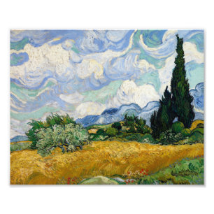 Vincent Van Gogh Wheat Fält med kypresser Fototryck