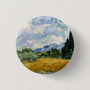 Vincent Van Gogh Wheat Fält med kypresser Knapp