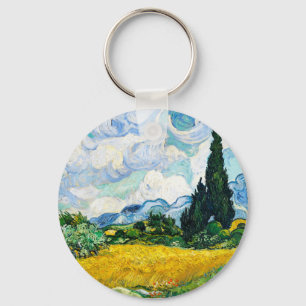 Vincent Van Gogh Wheat Fält med kypresser Nyckelring