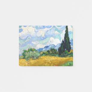 Vincent van Gogh Wheat Fält med kypresser Post-it Block