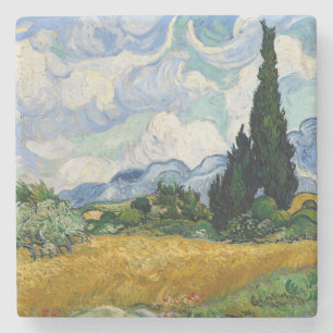 Vincent Van Gogh Wheat Fält med kypresser Underlägg Sten