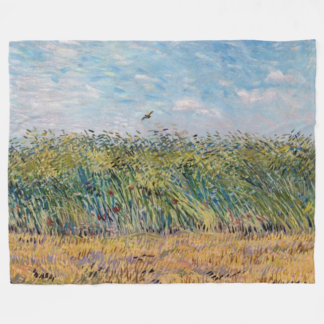 Vincent van Gogh - Wheat Fält med Lark Fleecefilt (Framsidan (Horisontell))