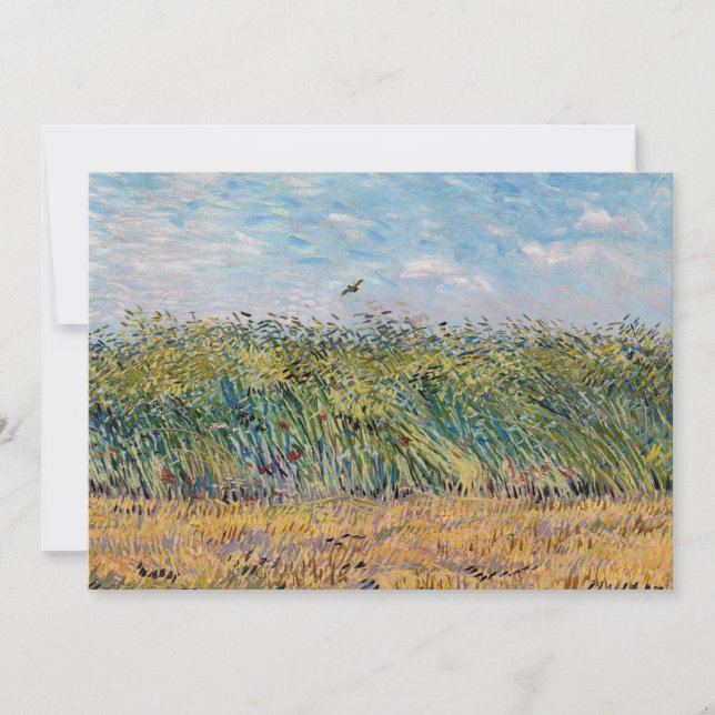Vincent van Gogh - Wheat Fält med Lark Inbjudningar (Framsida)
