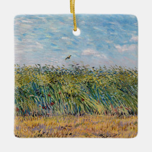 Vincent van Gogh - Wheat Fält med Lark Julgransprydnad Keramik