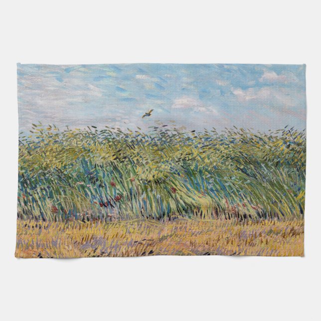 Vincent van Gogh - Wheat Fält med Lark Kökshandduk (Horisontell)
