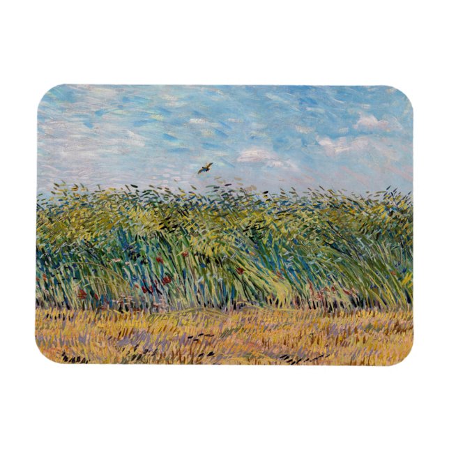 Vincent van Gogh - Wheat Fält med Lark Magnet (Horisontell)