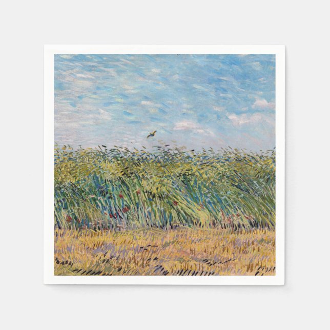 Vincent van Gogh - Wheat Fält med Lark Pappersservett (Framsidan)