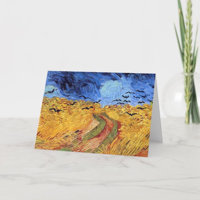 Vincent Van Gogh - Wheat Fält med svarta Kråkor Kort (Framsida)
