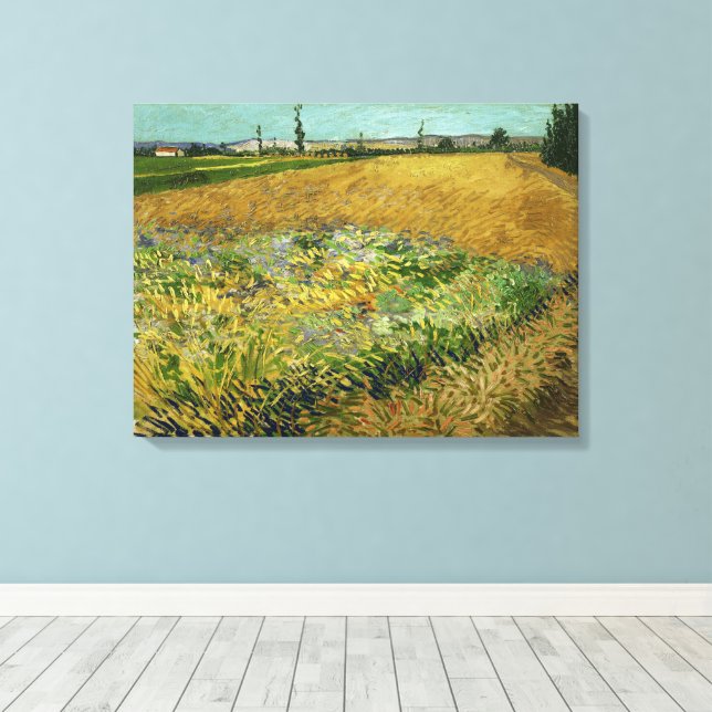 Vincent Van Gogh, Wheatfield, Korenveld Canvastryck (Insitu (trägolv))