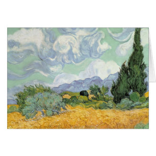 Vincent Van Gogh Wheatfield med Cypresses, 1889 Hälsningskort