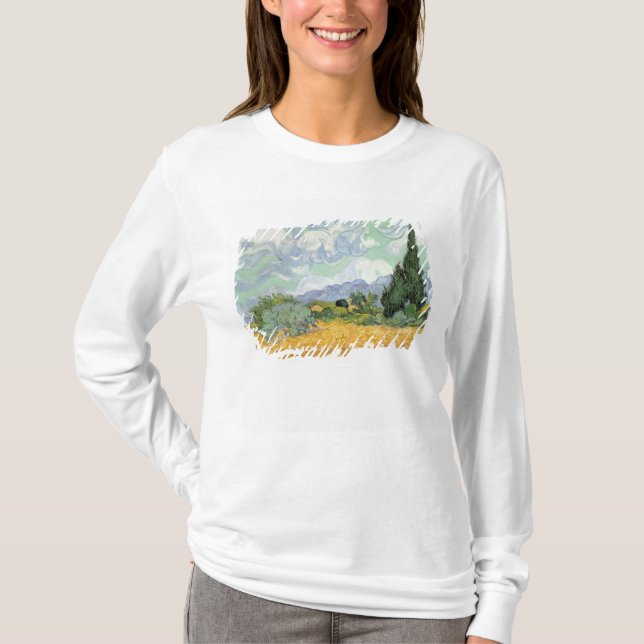 Vincent Van Gogh | Wheatfield med Cypresses, 1889 Tee (Framsida)