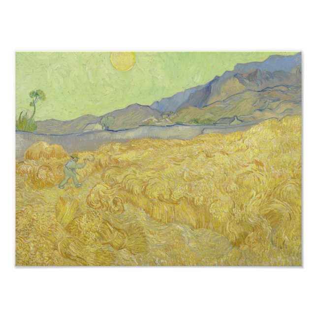Vincent van Gogh - Wheatfield med en förkortning Fototryck (Framsidan)