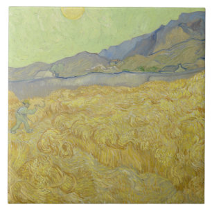Vincent van Gogh - Wheatfield med en förkortning Kakelplatta
