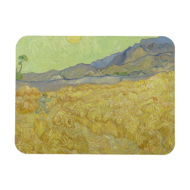 Vincent van Gogh - Wheatfield med en förkortning Magnet (Horisontell)
