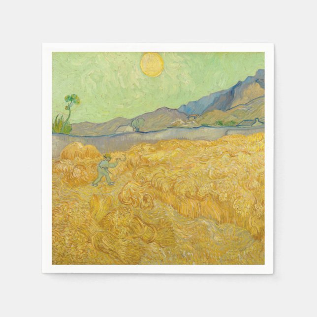 Vincent van Gogh - Wheatfield med en förkortning Pappersservett (Framsidan)