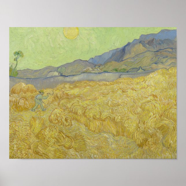 Vincent van Gogh - Wheatfield med en förkortning Poster (Framsidan)