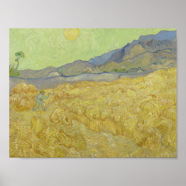 Vincent van Gogh - Wheatfield med en förkortning Poster (Framsidan)
