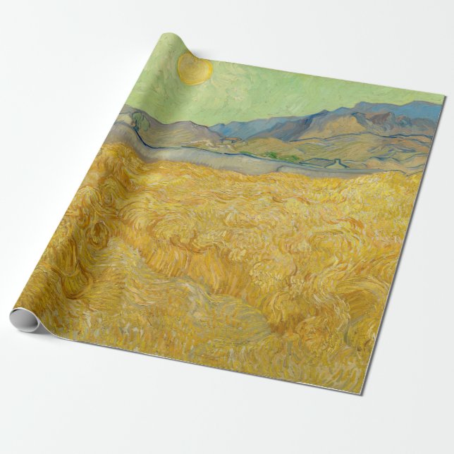 Vincent van Gogh - Wheatfield med en förkortning Presentpapper (Utrullad)