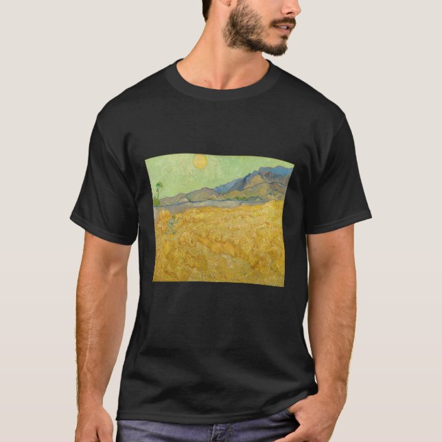 Vincent van Gogh - Wheatfield med en förkortning T Shirt (Framsida)