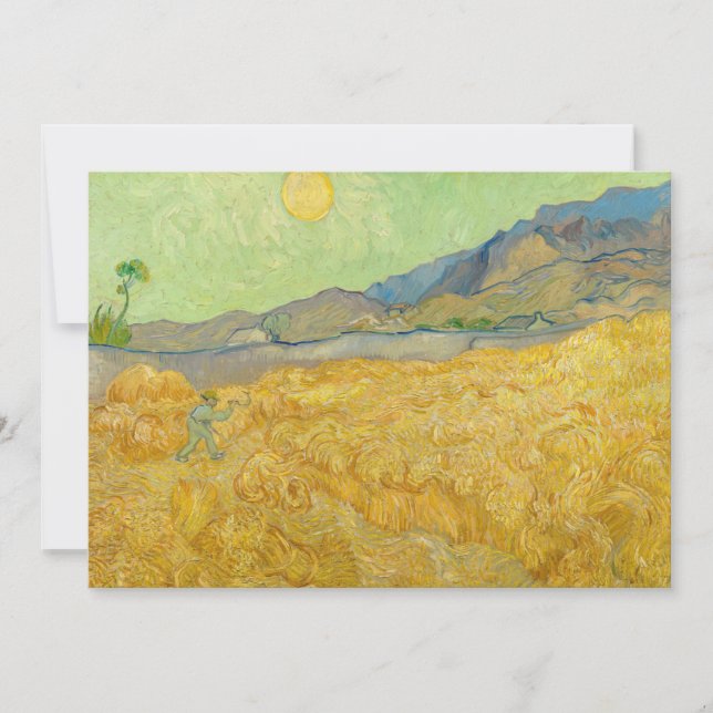 Vincent van Gogh - Wheatfield med en förkortning Tack Kort (Framsida)