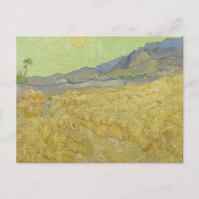 Vincent van Gogh - Wheatfield med en förkortning Vykort (Framsida)