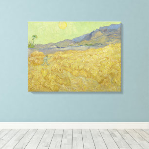 Vincent Van Gogh, Wheatfield med en rabatt Canvastryck