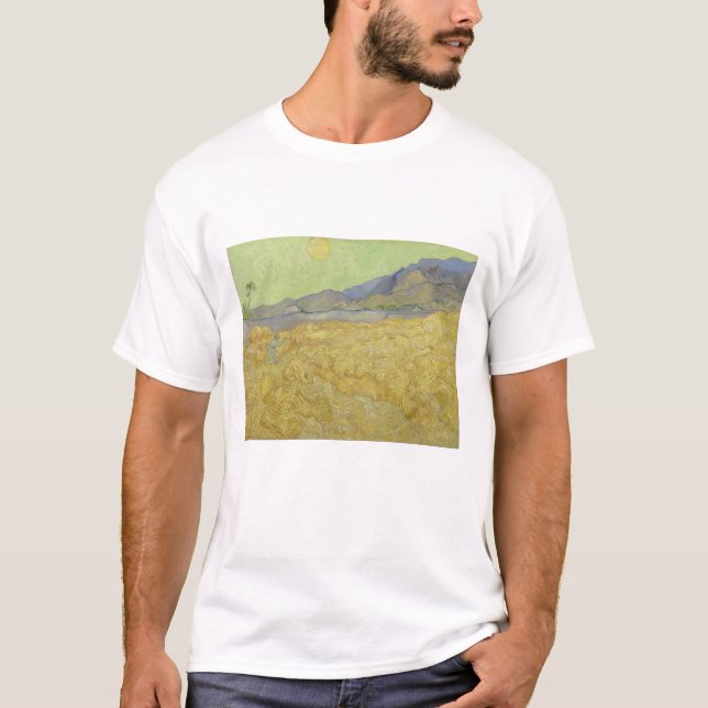 Vincent Van Gogh, Wheatfield med en rabatt T Shirt (Framsida)