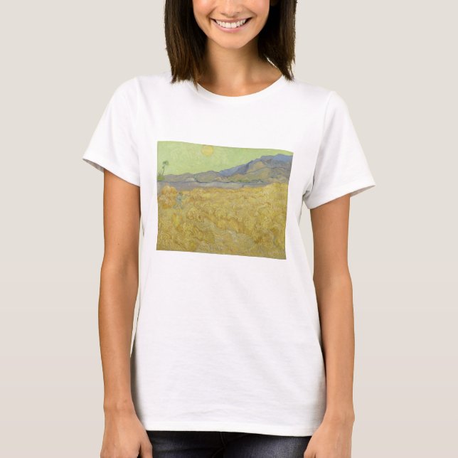 Vincent Van Gogh, Wheatfield med en rabatt T Shirt (Framsida)