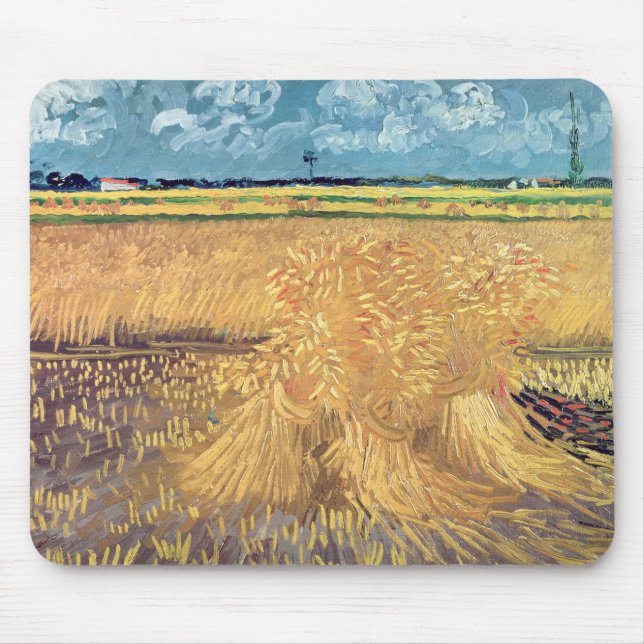 Vincent Van Gogh | Wheatfield med kärvar, 1888 Musmatta (Framsidan)