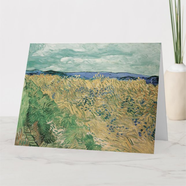 Vincent Van Gogh, Wheatfield med kornblommor Kort (Framsida)