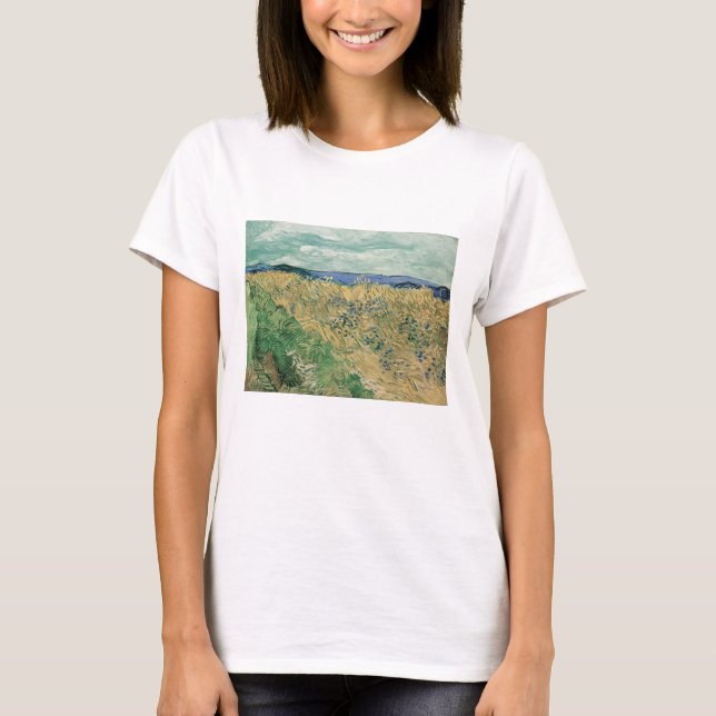 Vincent Van Gogh, Wheatfield med kornblommor T Shirt (Framsida)